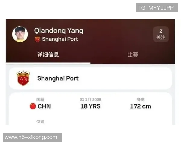 18岁恒大足校小将杨黔东以自由身加盟上海海港球队引发关注